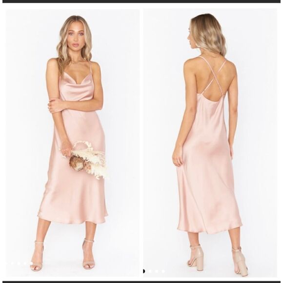 NWOT Show me Your Mumu Verona Cowl Dress in Rose Gold Size S - Picture 1 of 6